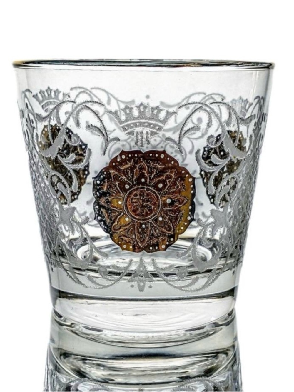 Libbey Hollywood Regency Gold Crown Old Fashioned Glass